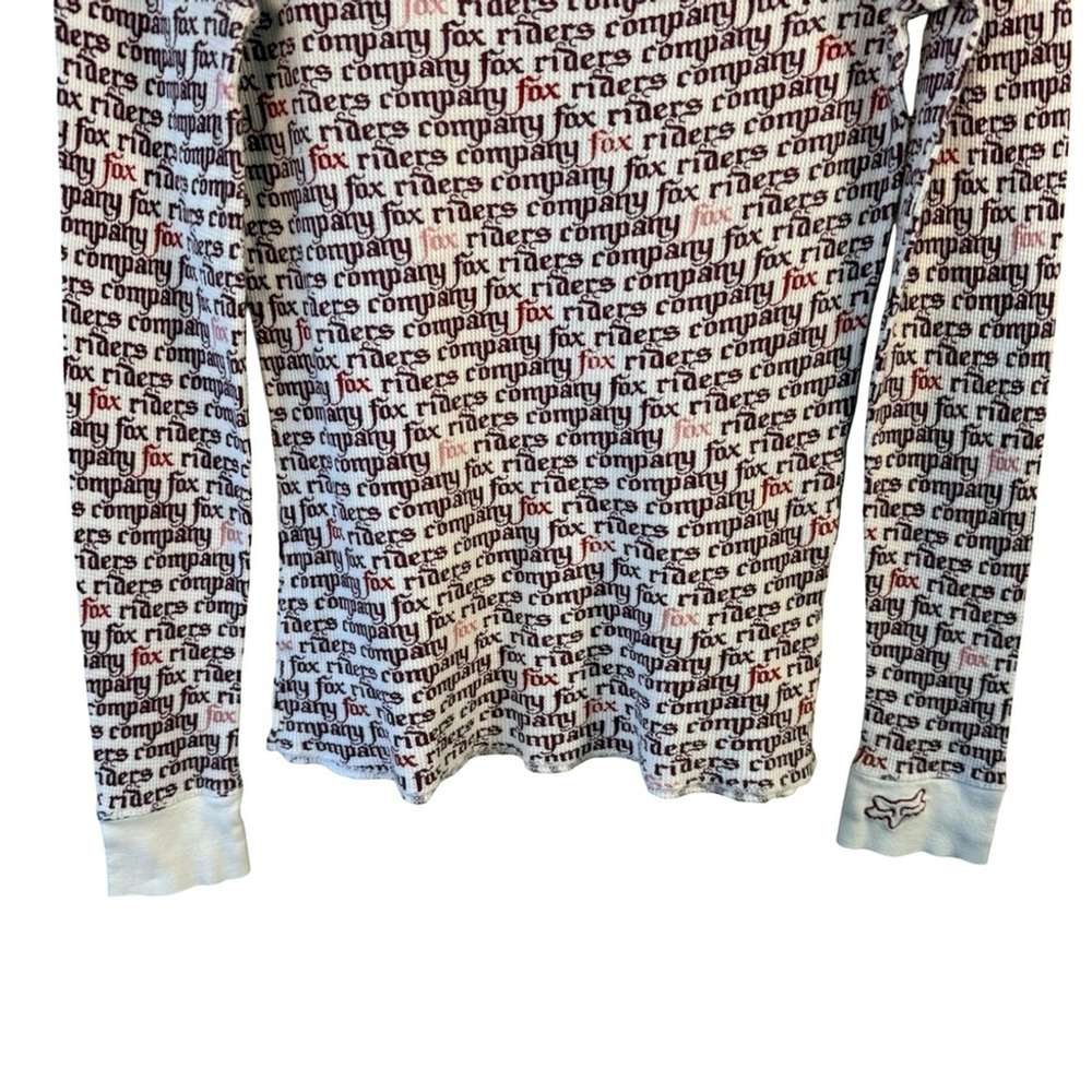 Fox Riders Y2K White and Red Logo Long Sleeve Tee Size S Vintage Moto Grunge - Picture 13 of 15